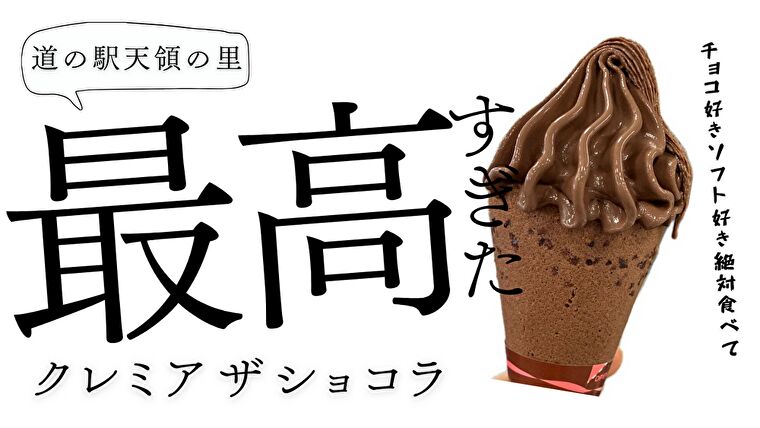 【新潟ソフトクリーム】濃厚カカオが超美味しい！【道の駅天領の里】