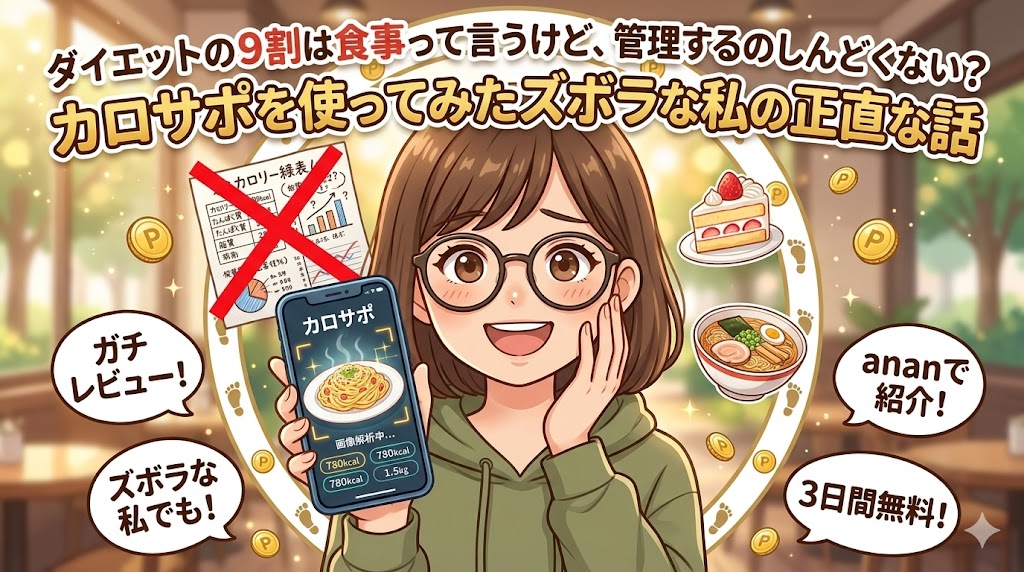 ダイエットの9割は食事って言うけど管理するのしんどくない？カロサポを使ってみたズボラな私の正直な話
