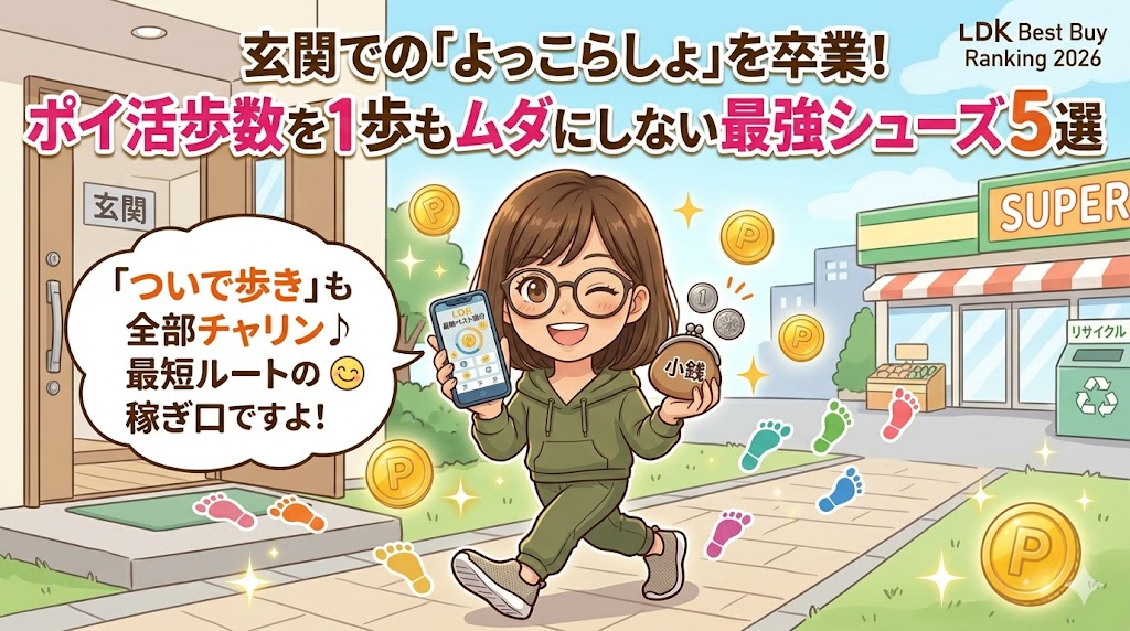 玄関での「よっこらしょ」を卒業！ポイ活歩数を1歩もムダにしない最強シューズ5選